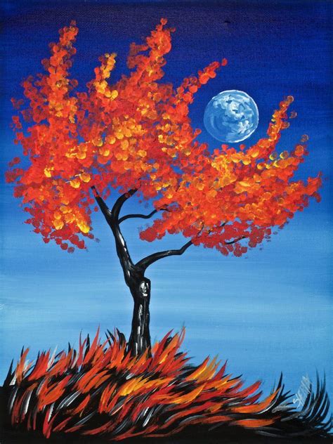 easy acrylic fall paintings